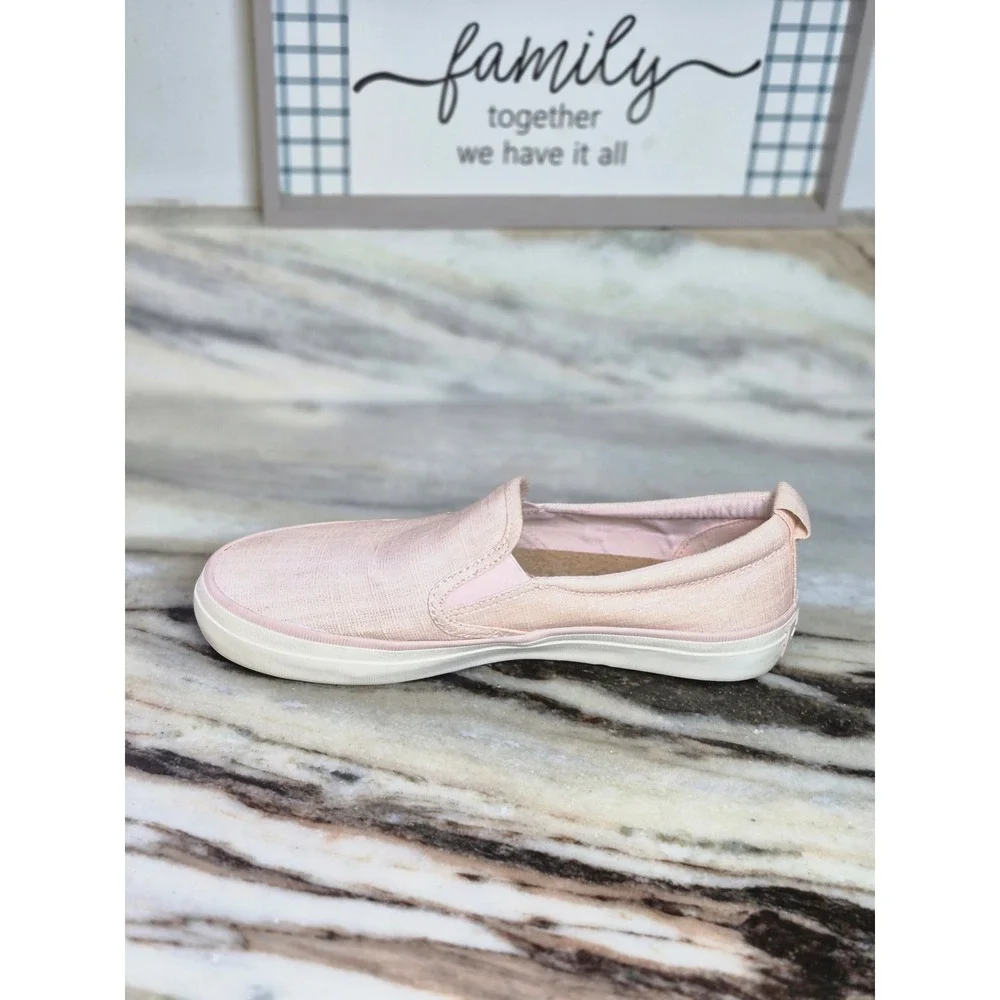 Sperry Crest Light Pink Slip On Sneakers  Womens 7 Comfort Beach Coastal Preppy
